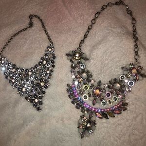 Silver/Iridescent Necklace Bundle (2)